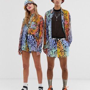 ASOS x glaad Shorts Set in Rainbow Snake Print
